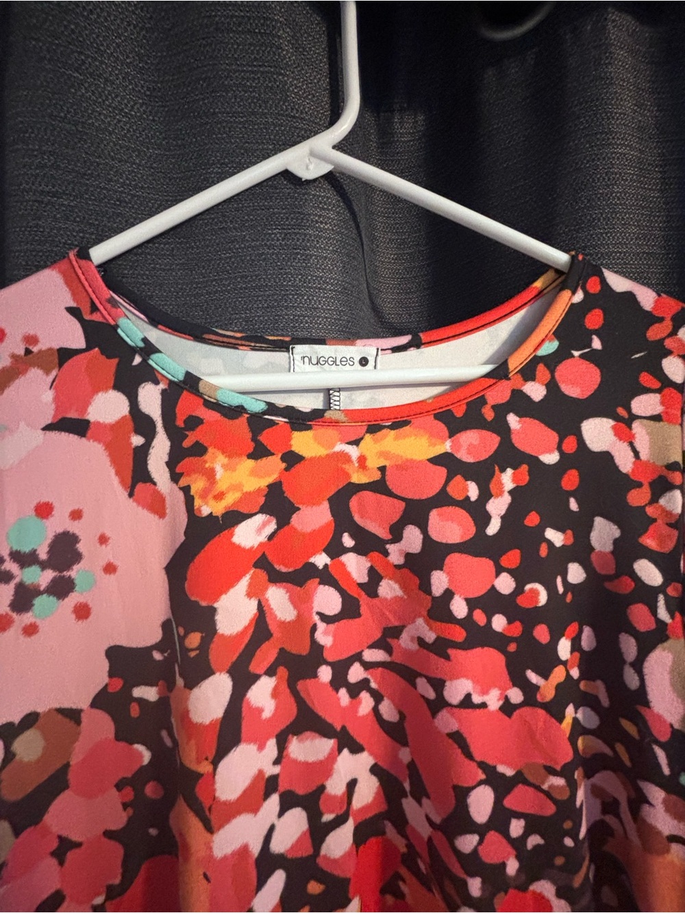 NUGGLES Colorful Abstract Print Long Sleeve Swing Dress - Picture 3 of 3